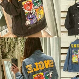 Chaquete pedreria modelo chocolatino oversize